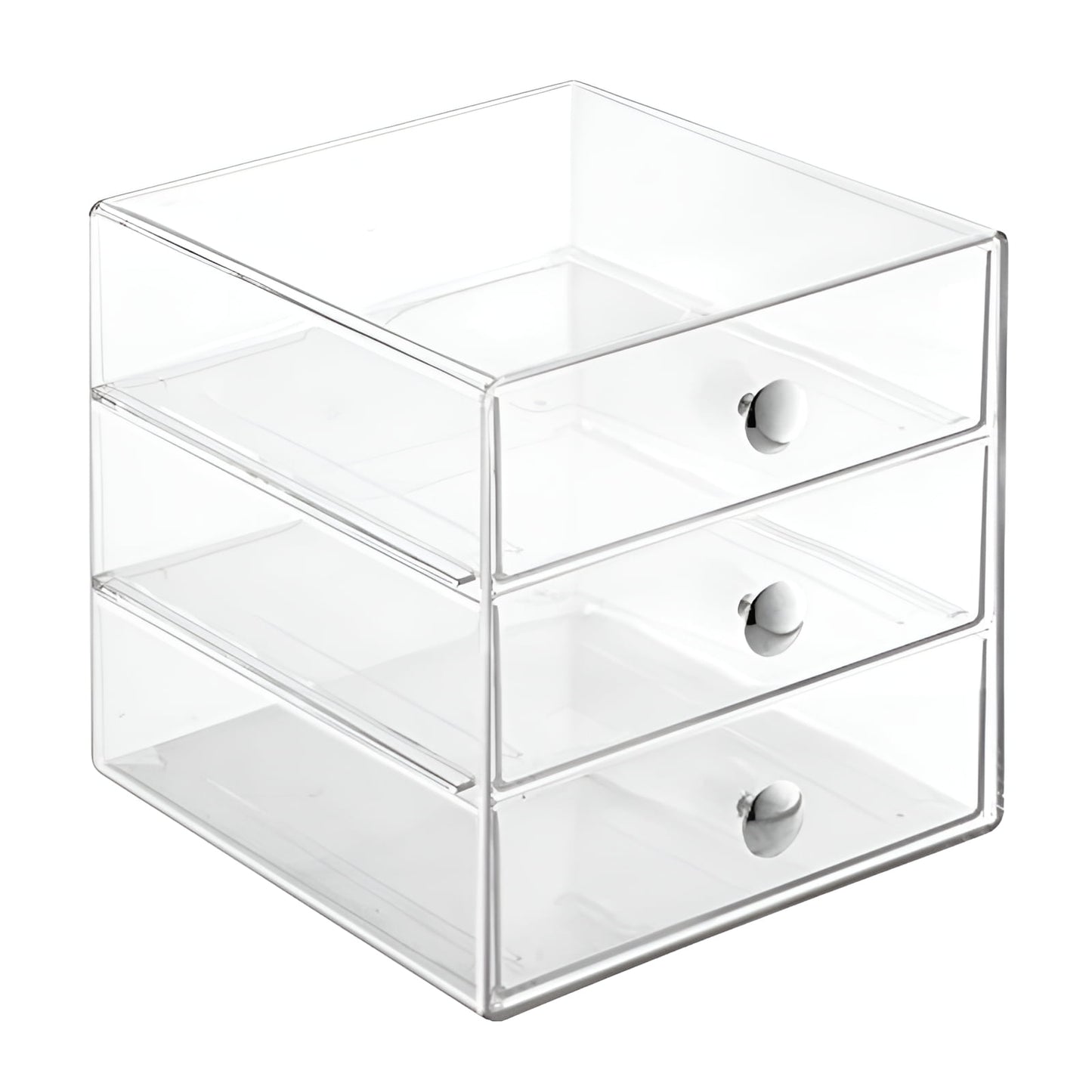 iDesign 3 Drawer Vanity Makeup Organizer, Clear