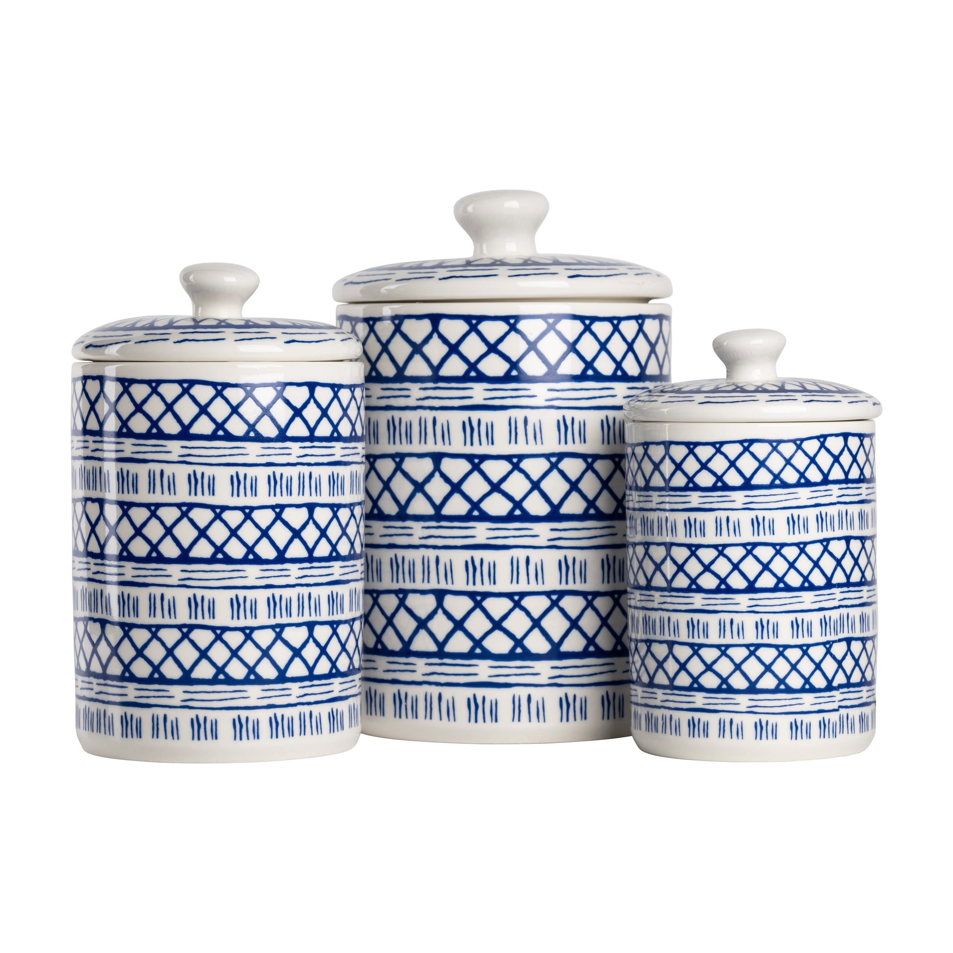 10 Strawberry Street Diamond 3 Piece Canister Set, Yellow