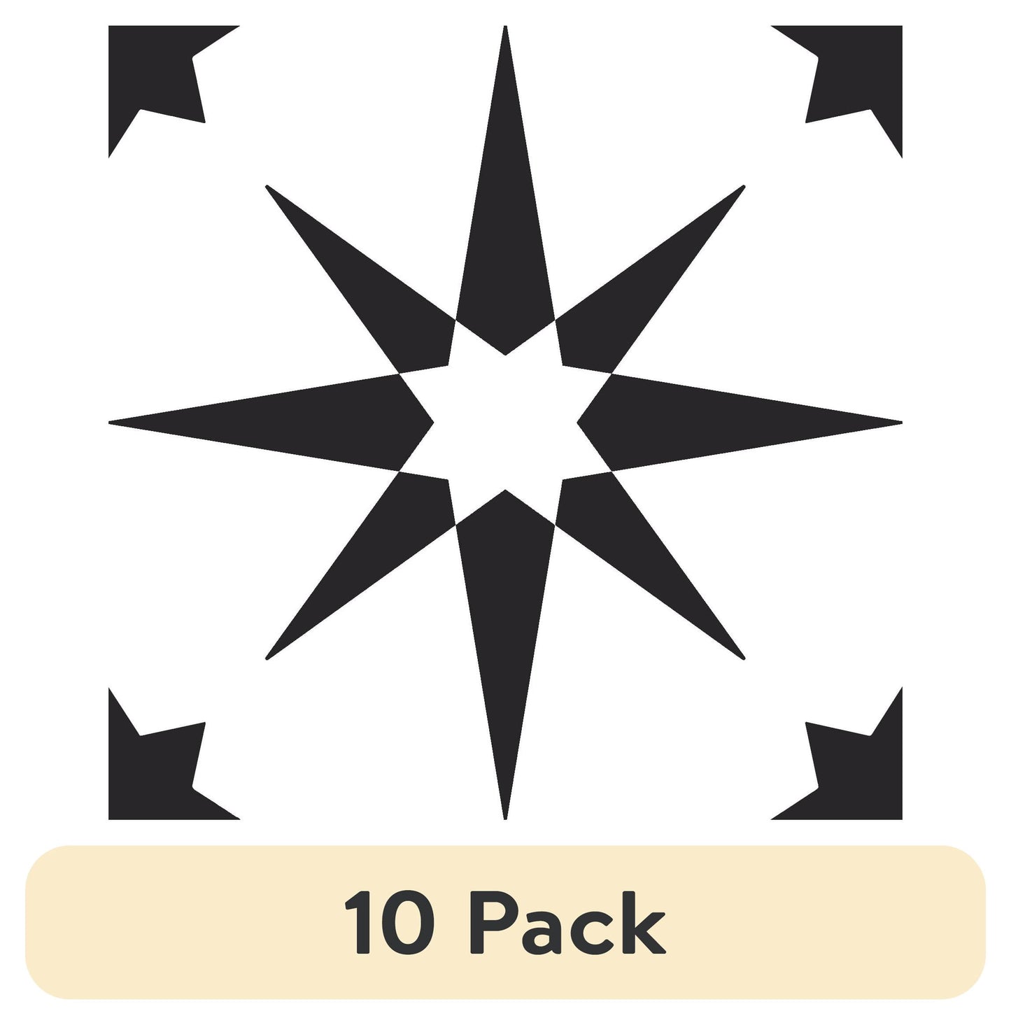 (10 pack) FloorPops Virgin Vinyl Black FP2948 Altair Peel & Stick Floor Tiles