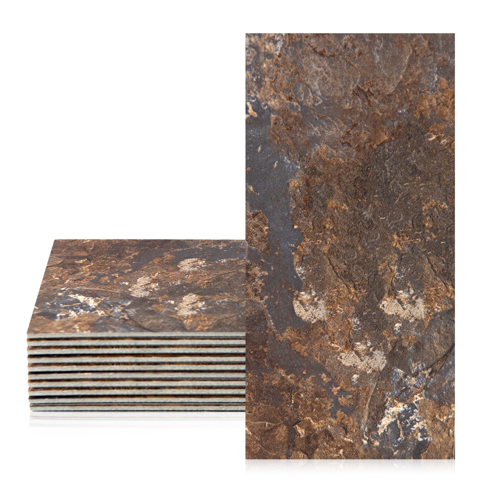 102 PCS 3'' Ã— 6'' Stick on Subway Tile,Backsplash Tile Peel and Stick for Stove Kitchen,Fireplace,Rust Slate