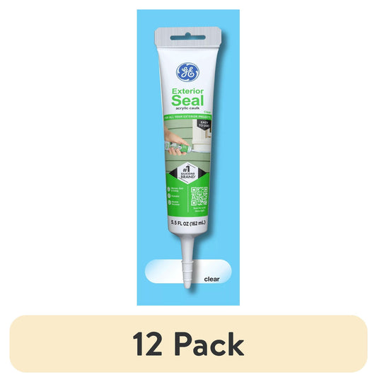 (12 pack) GE Exterior Seal Window & Door, Pack of 1, Clear 5.5 oz Tube