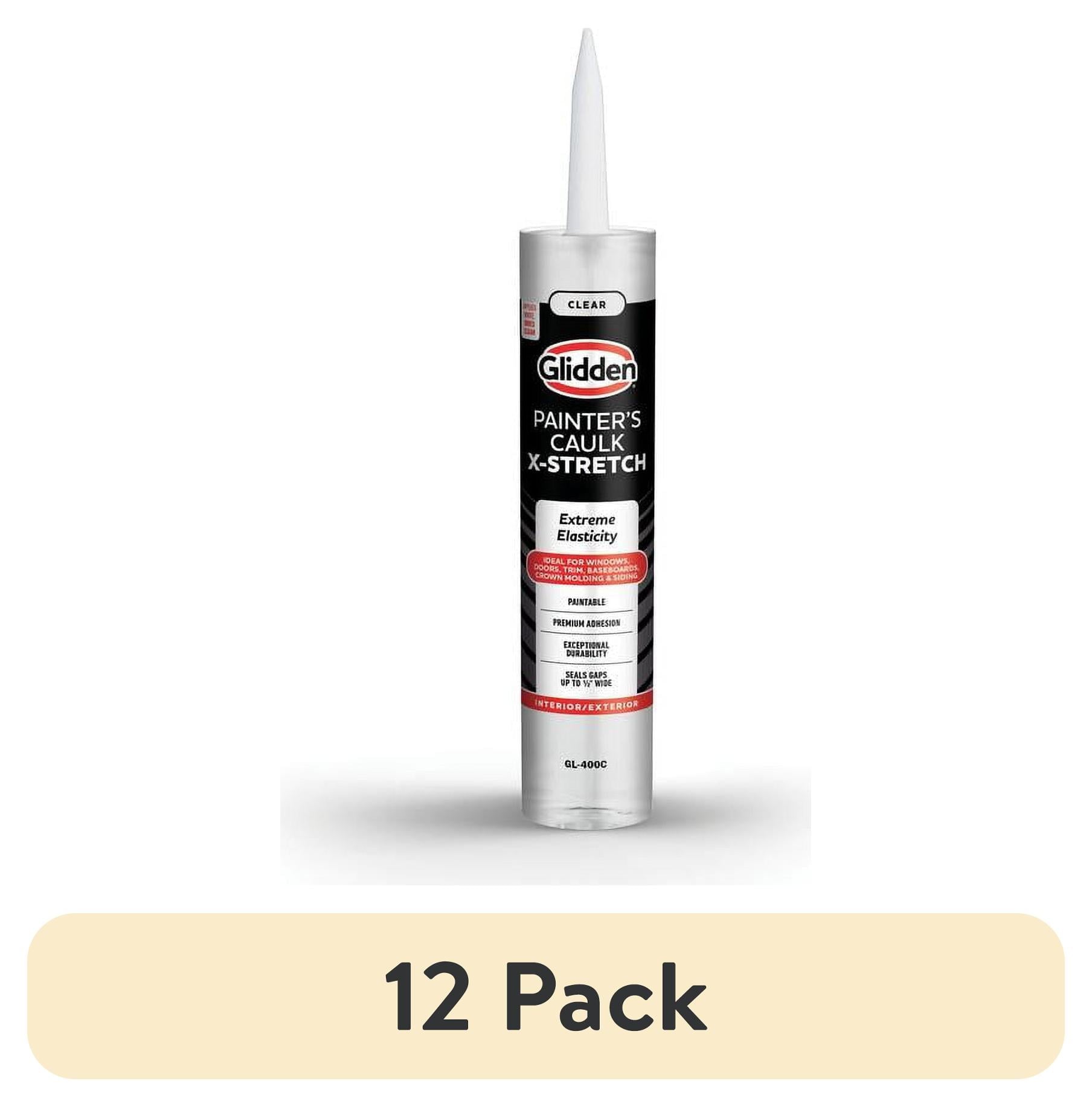 (12 pack) Glidden 10.1 fl oz X-Stretch Painterâ€™s Multi-Purpose Interior/Exterior Caulk Clear