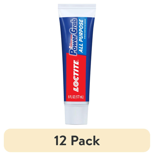 (12 pack) Loctite Power Grab Construction Adhesive All Purpose, Pack of 1, White 6 fl oz Tube