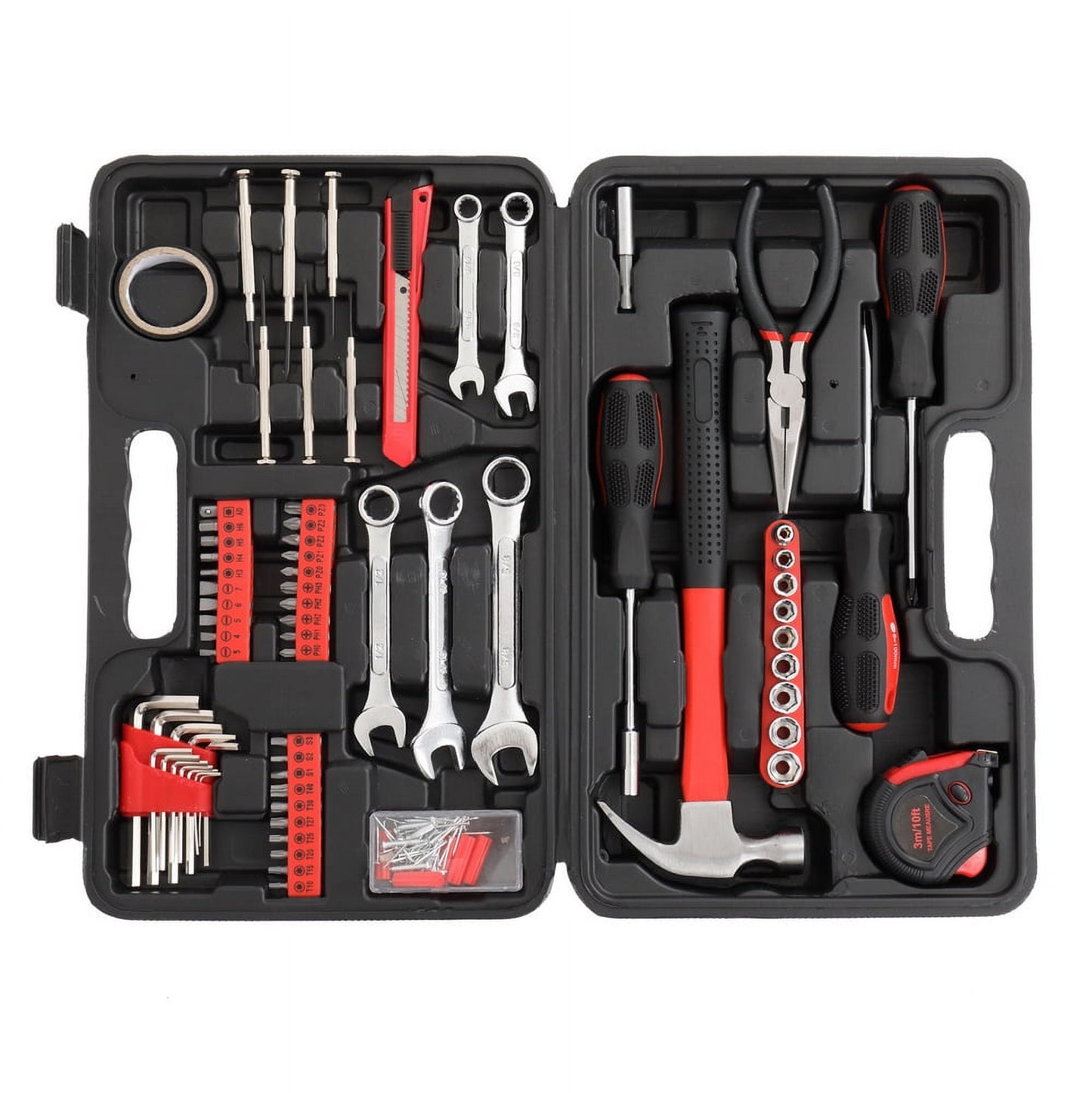 148Pcs Iron Household Tool Set, Red