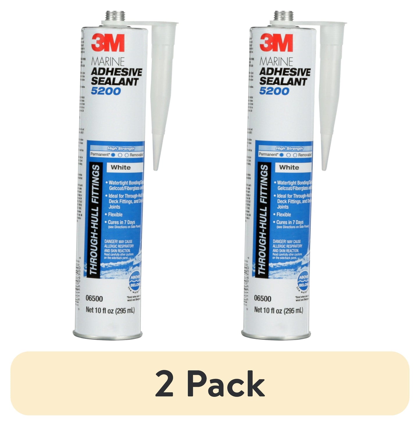 (Paquete de 2) Cartucho de Sellador Adhesivo Marino de 3 M, Sellado de UniÃ³n Permanente, ReparaciÃ³n Impermeable, Blanco, 10 fl oz