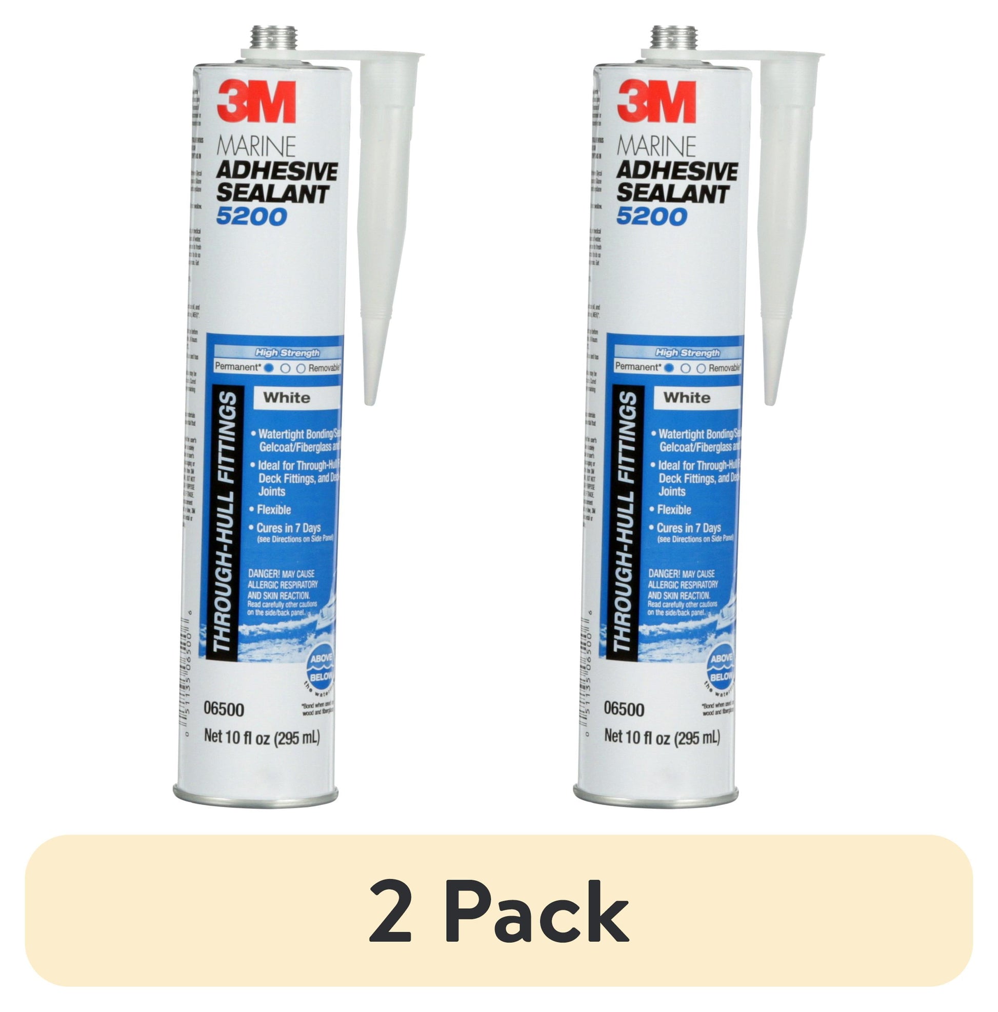 (Paquete de 2) Cartucho de Sellador Adhesivo Marino de 3 M, Sellado de UniÃ³n Permanente, ReparaciÃ³n Impermeable, Blanco, 10 fl oz