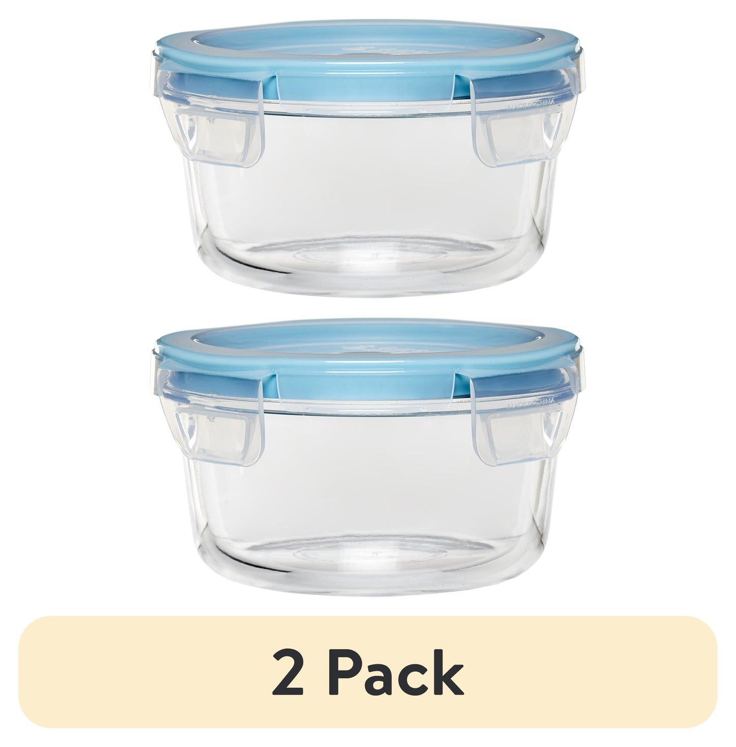 (2 pack) Anchor Hocking TrueLock Locking Lid Glass Food Storage Containers, 4 Cup Round