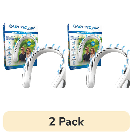 (2 pack) Arctic Air Freedom Neck Cooler, Portable Neck Fan with 3 Fan Speeds, USB Charging, 6-Hour Battery