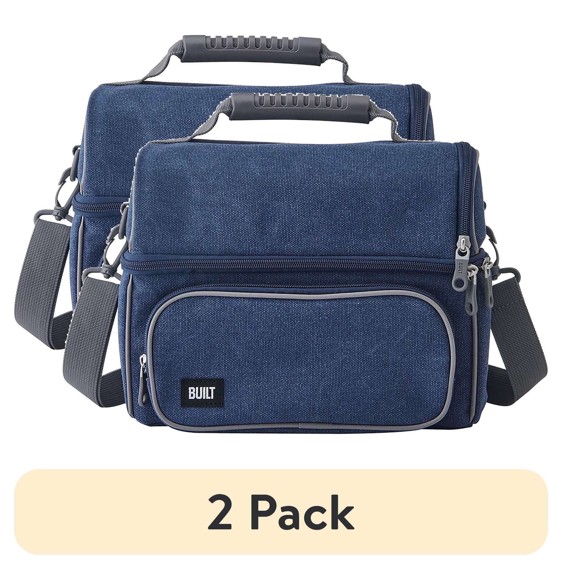 (2 pack) BUILT Oxford Adult Henry Lunch Bag Navy