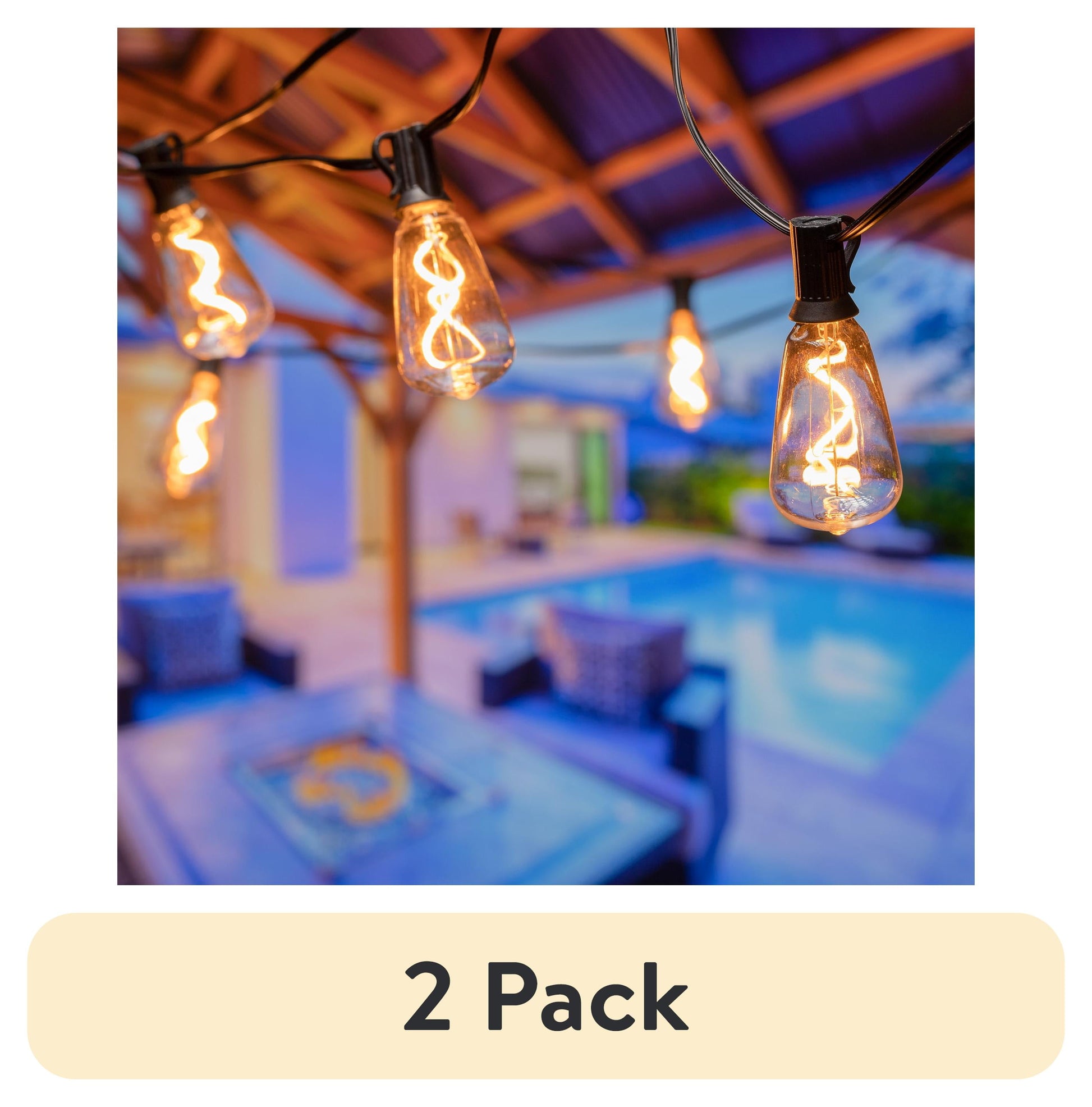 (2 pack) Better Homes & Gardens 24' 12W Vintage Warm White Spiral LED Plug-in String Light (1 Pack)