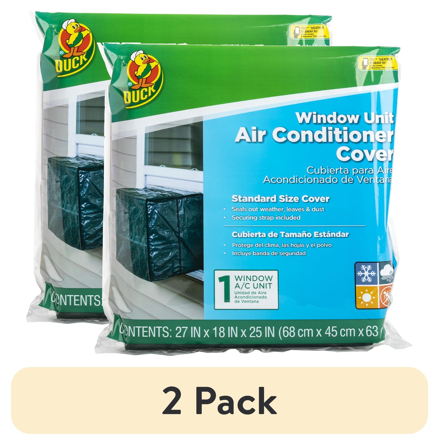 Duck Brand Cubierta de Aire Acondicionado para Ventana Verde, 18 in. x 27 in.