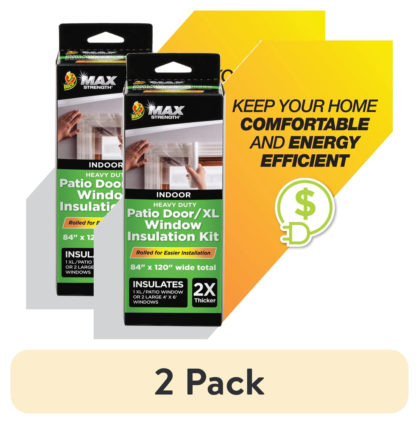 Duck Max Strength 84 in. x 120 in. Rolled Insulation Film Window Kit, Fits Patio Door/XL Window