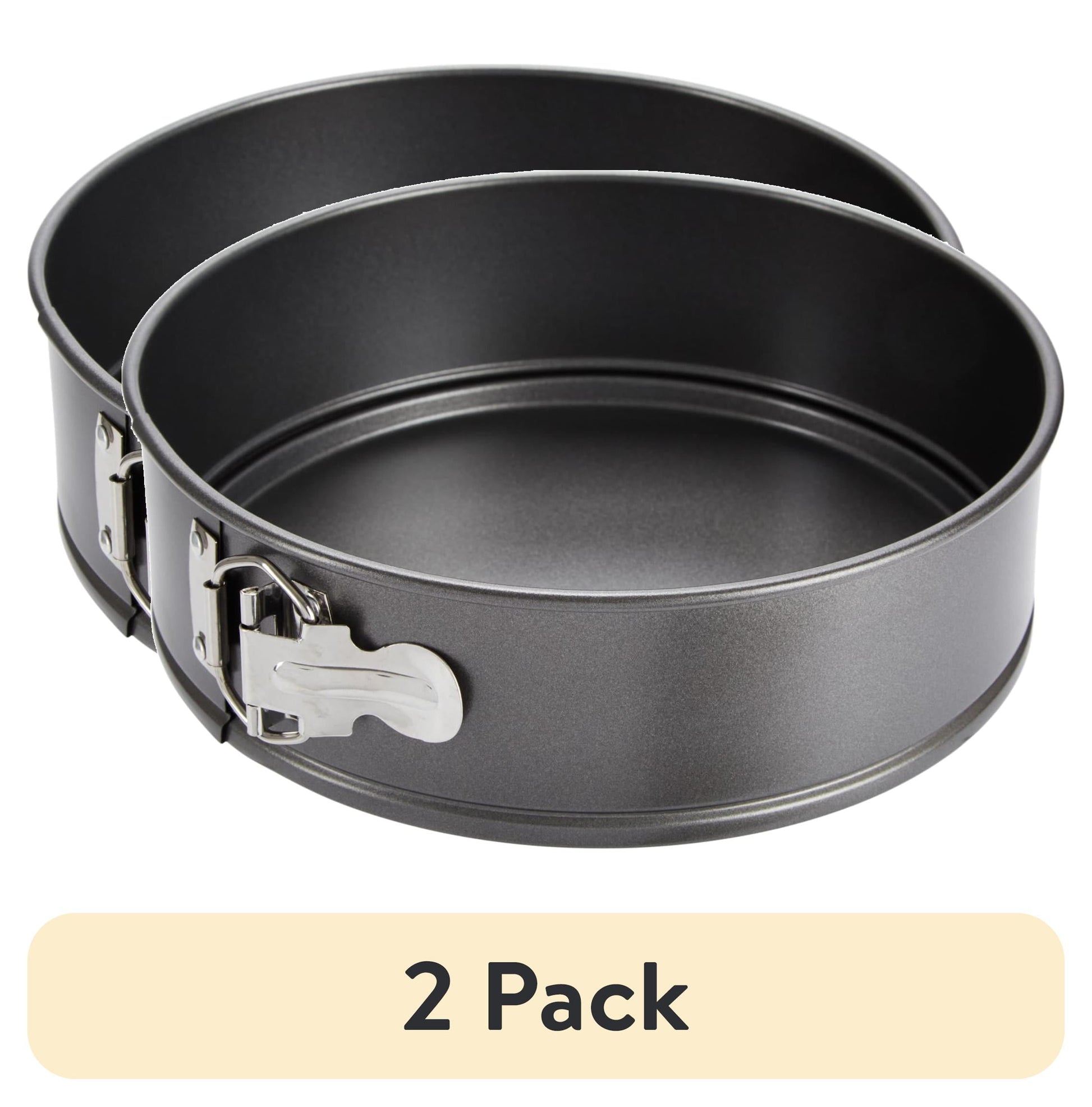 (2 pack) GoodCook PRO Nonstick Steel Springform Pan, 9", Gray