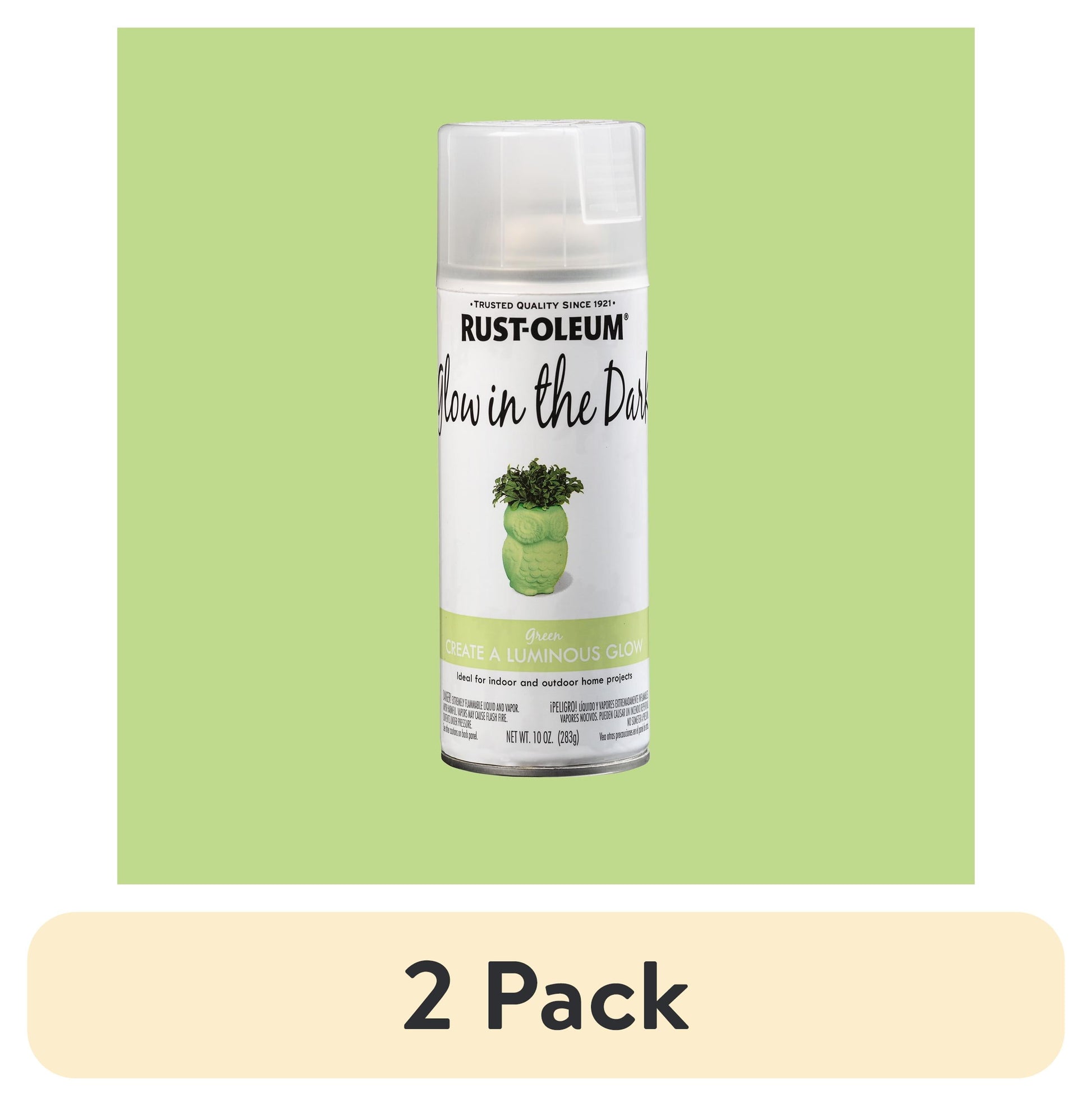 (2 pack) Green, Rust-Oleum Specialty Glow in the Dark Spray Paint 10 oz.