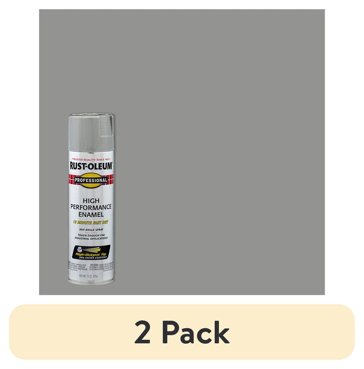 (12 pack) 6 Pack, Light Machine Gray, Rust-Oleum Professional High Performance Gloss Enamel Spray Paint-7581838, 15 oz