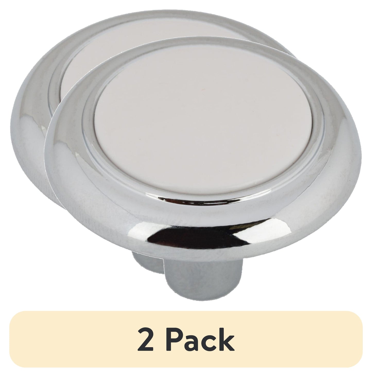 (2 pack) Mainstays 1-1/4" (32mm) Classic Cabinet Knob, Chrome and White, 10 Pack