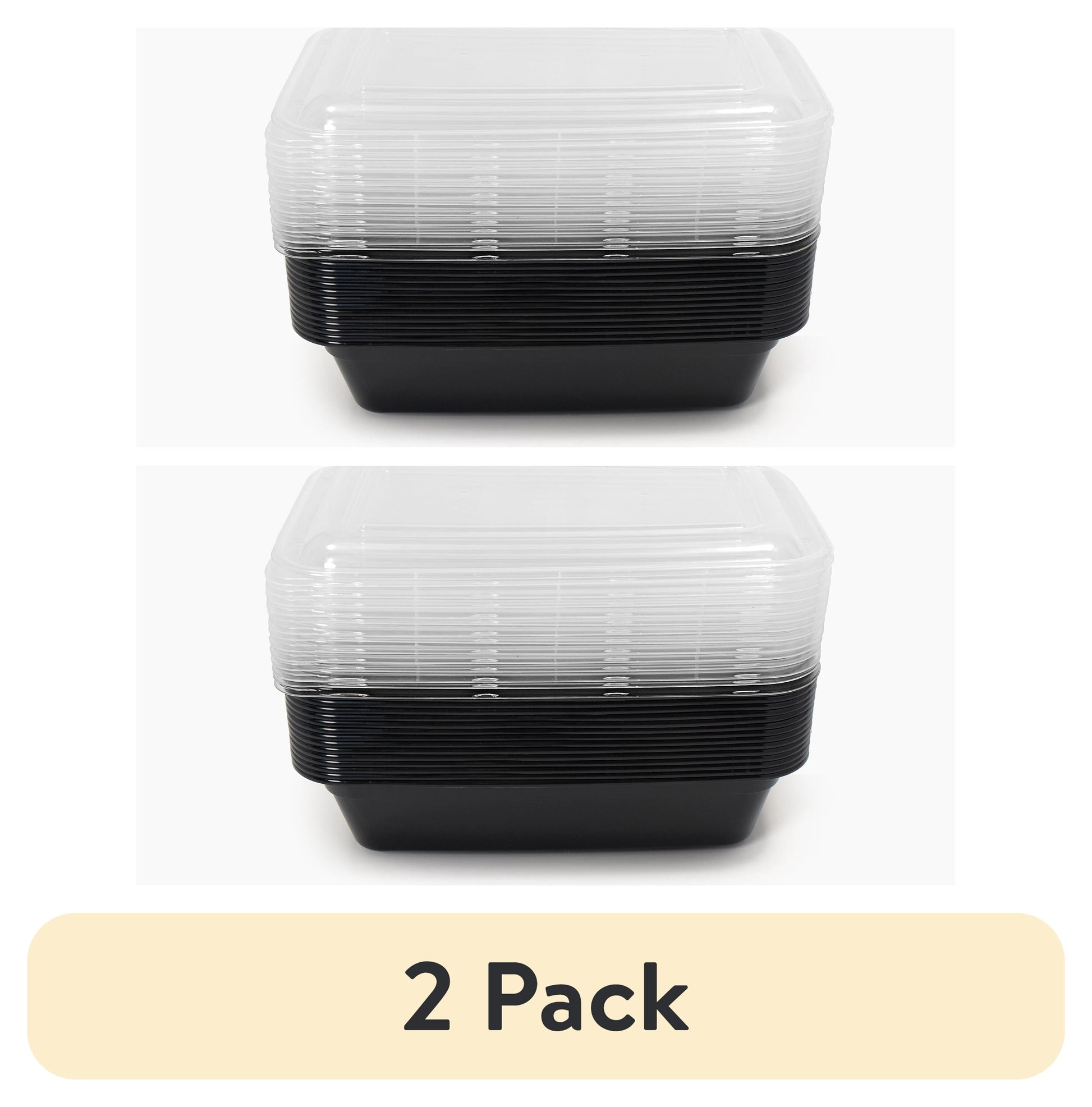 (2 pack) Mainstays 30-Piece (15 Containers + 15 Lids) Meal Prep, BPA-Free, Microwave and Dishwasher Safe