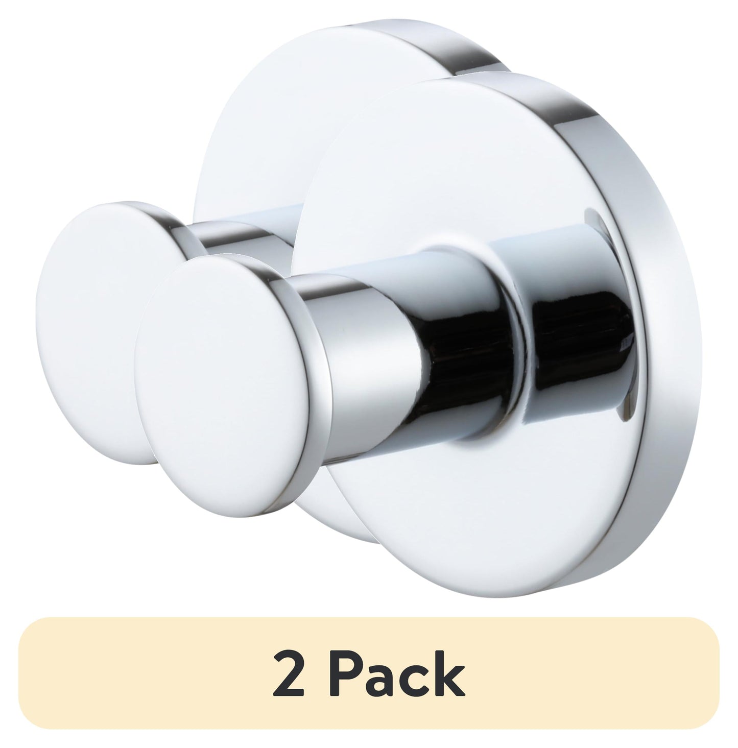 Mainstays Modern Round Robe Hook in Satin Nickel, 2 Pack