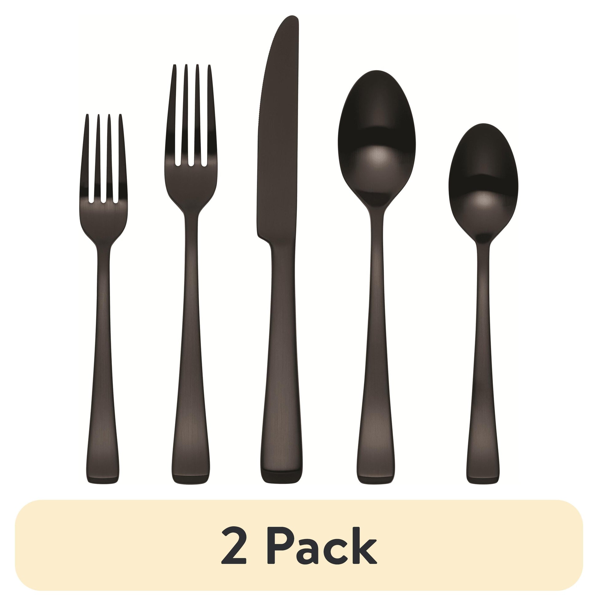 (2 pack) Oneida Harding 20-Piece Black Satin Stainless Steel Flatware Set (Service for 4)
