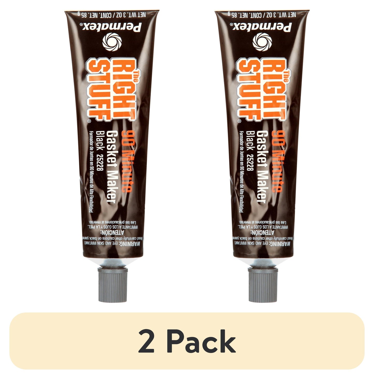 (2 pack) Permatex Right Stuff Black 90 Minute