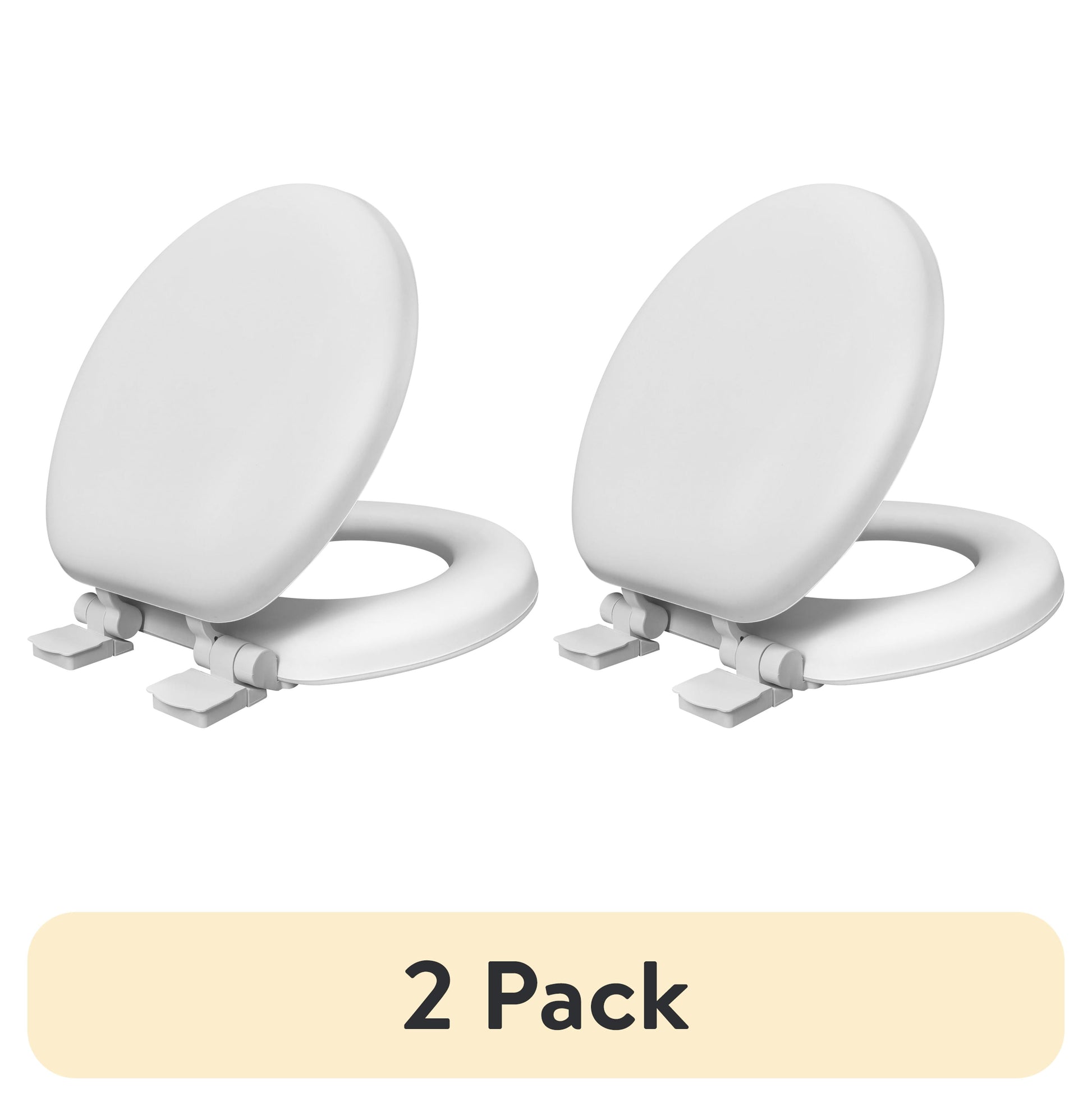 (2 pack) Premium-Mainstays-17" Molded Soft Toilet Seat with Flip Slider QR&SL Hinges (TPU Leather)