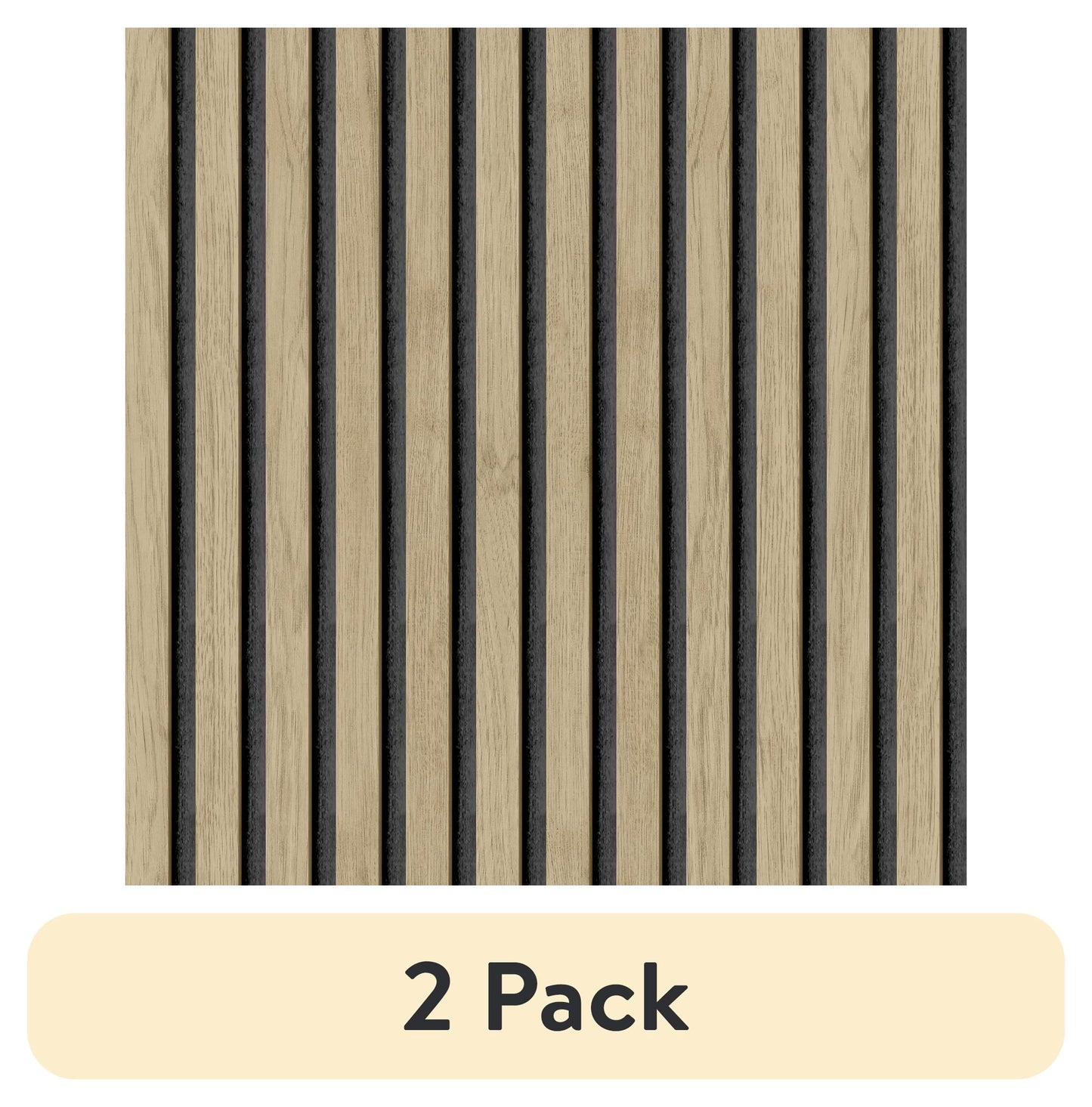 (2 pack) Roommates Studio Cream Oak Slat Peel and Stick Wallpaper 30.75 Sq. ft