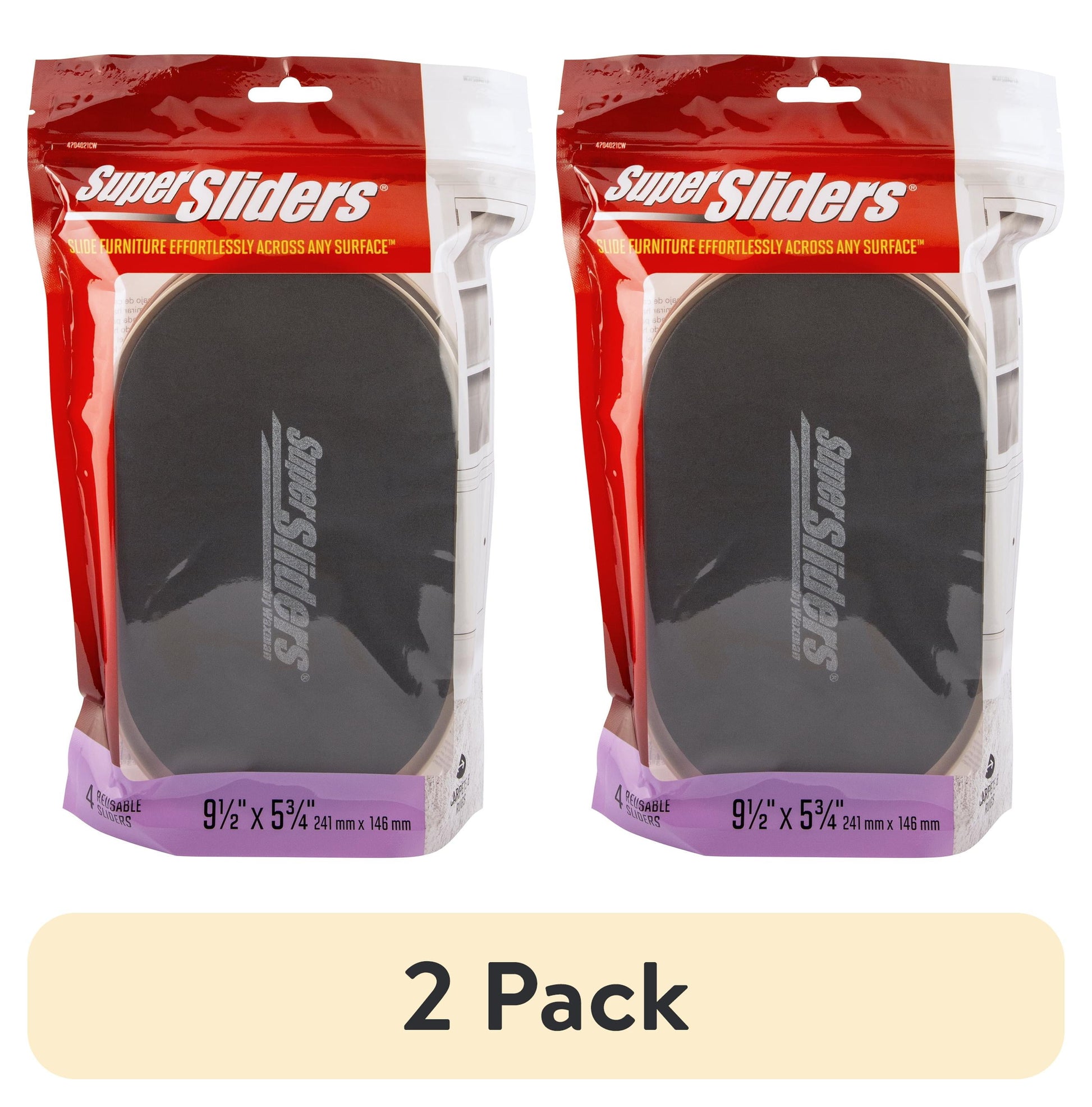 Super Sliders: Deslizador Ovalado de PlÃ¡stico para Muebles de 5 3/4 Pulgadas x 9 1/2 Pulgadas. Beige. Paquete de 4