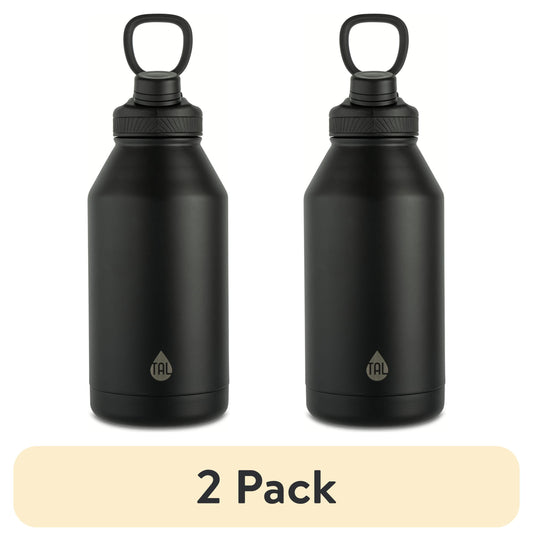 (2 pack) TAL 64oz Stainless Steel Ranger Water Bottle, Black