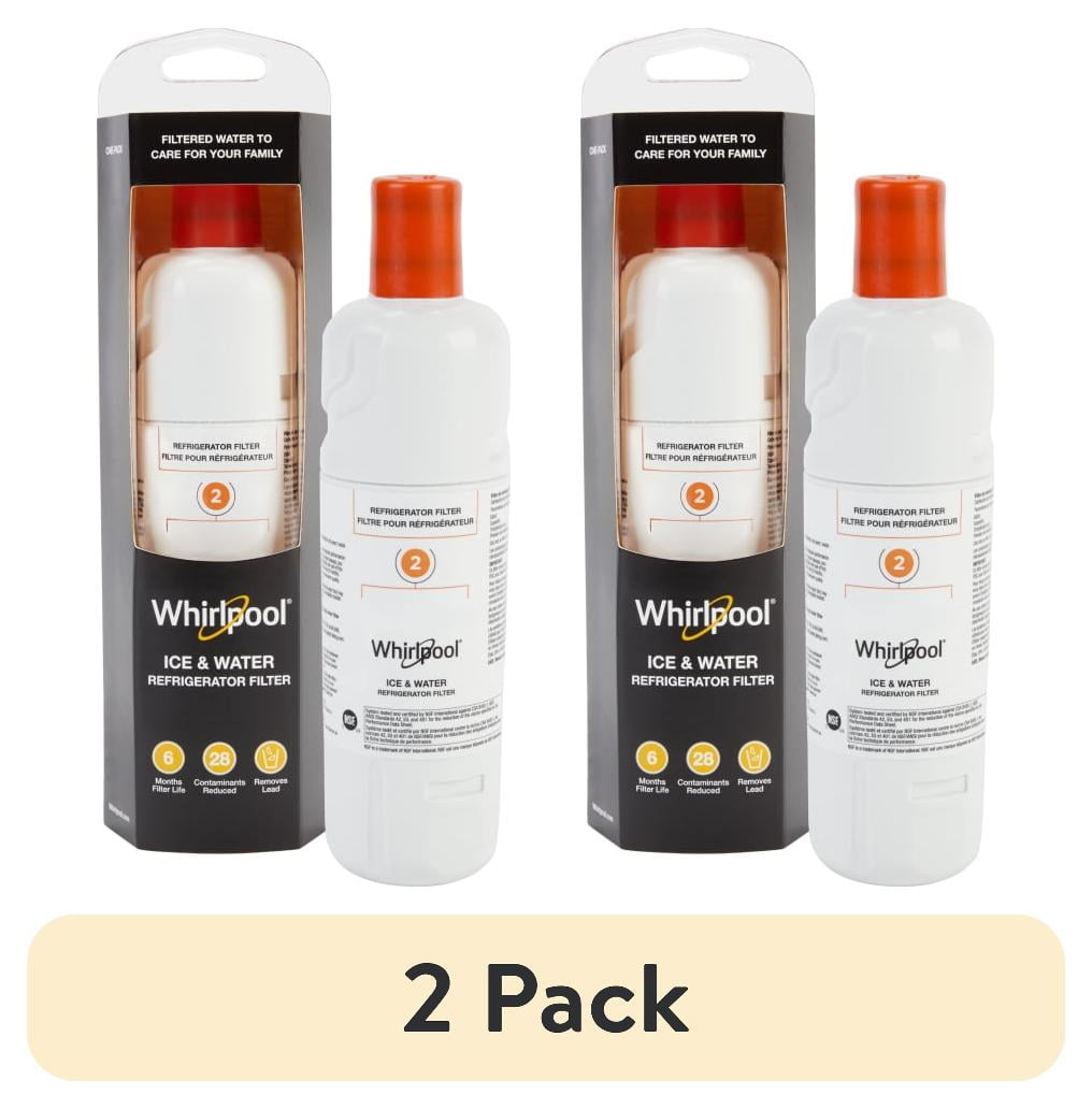 (2 pack) Everydrop by Whirlpool Ice and Water Refrigerator Filter 2, EDR2RXD1, Single-Pack, Orange