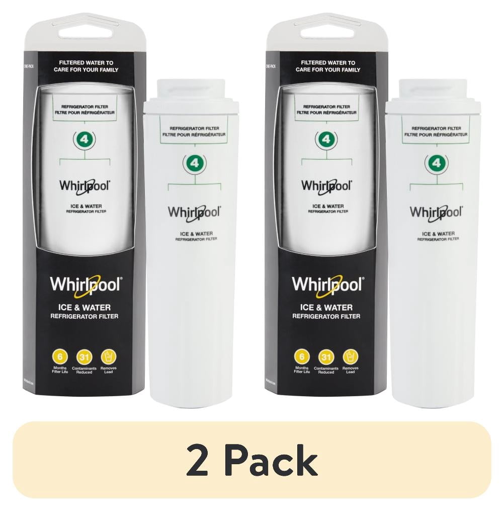 (2 pack) Everydrop by Whirlpool Ice and Water Refrigerator Filter 4, EDR4RXD1, Single-Pack, Green