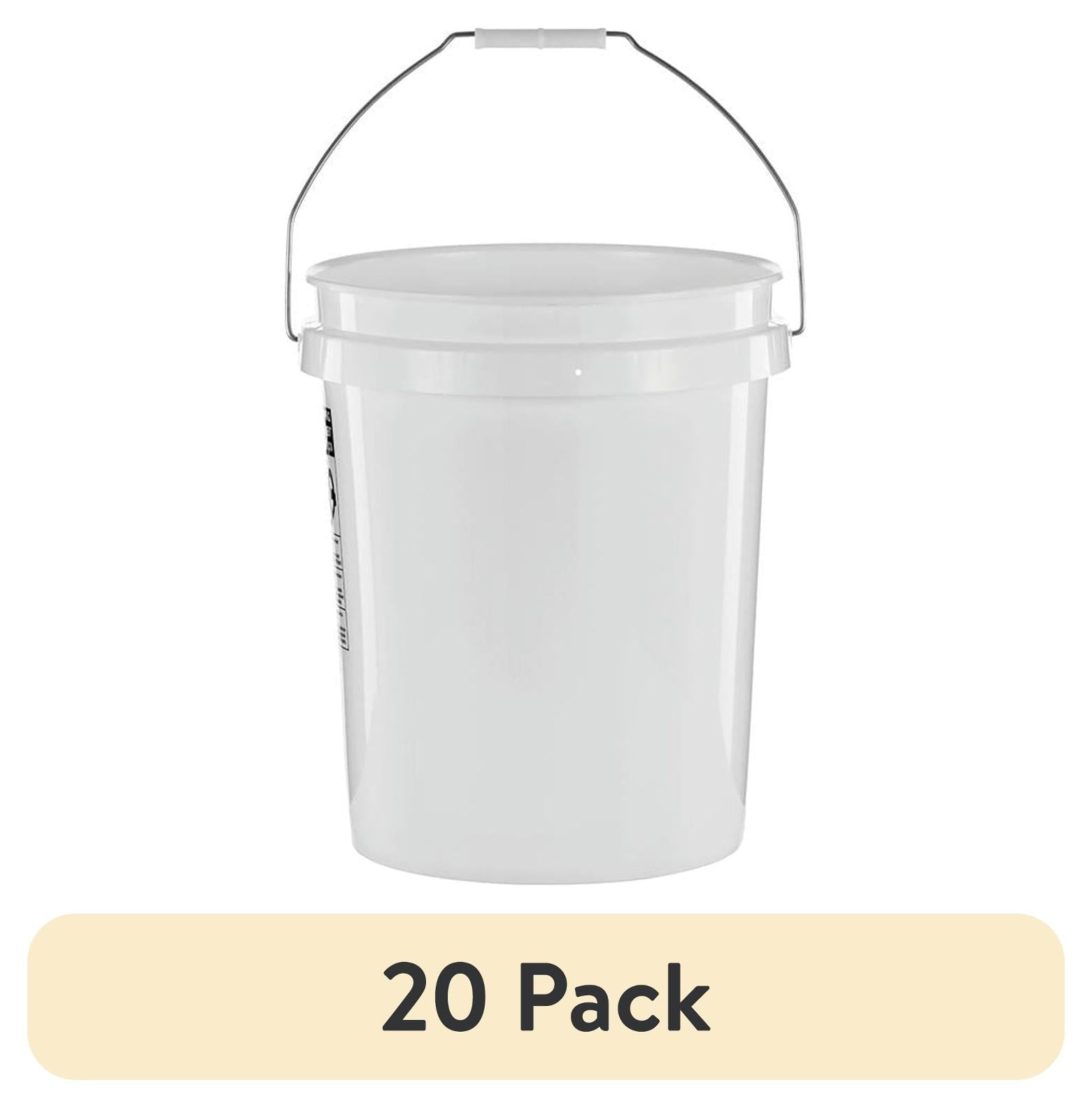 (20 pack) United Solutions 5 Gallon Round Utility Bucket, Comfort Handle, Plastic, White, PN0149, 1 Each
