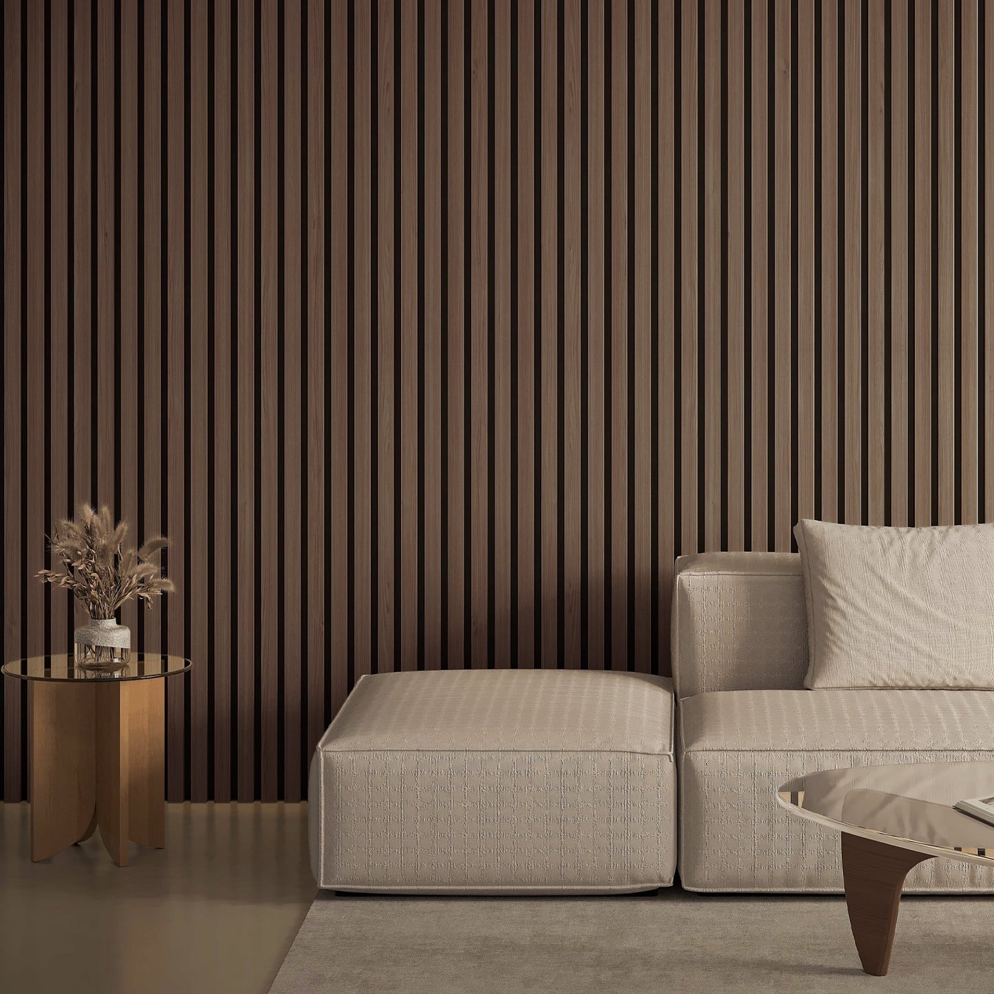20 Pzas de Paneles de Pared AcÃºsticos de Listones de Madera de 24" x 12" para DecoraciÃ³n Moderna de Paredes Interiores, Paneles de Pared de Madera con Acento de MDF, 40 Pies Cuadrados, Nogal