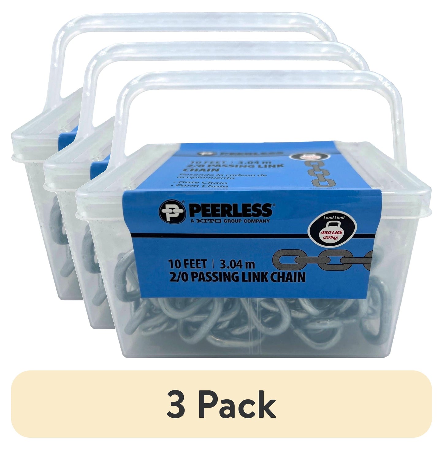 2/0 Passing Link Chain, 10', Peerless Chain Company, #4757210