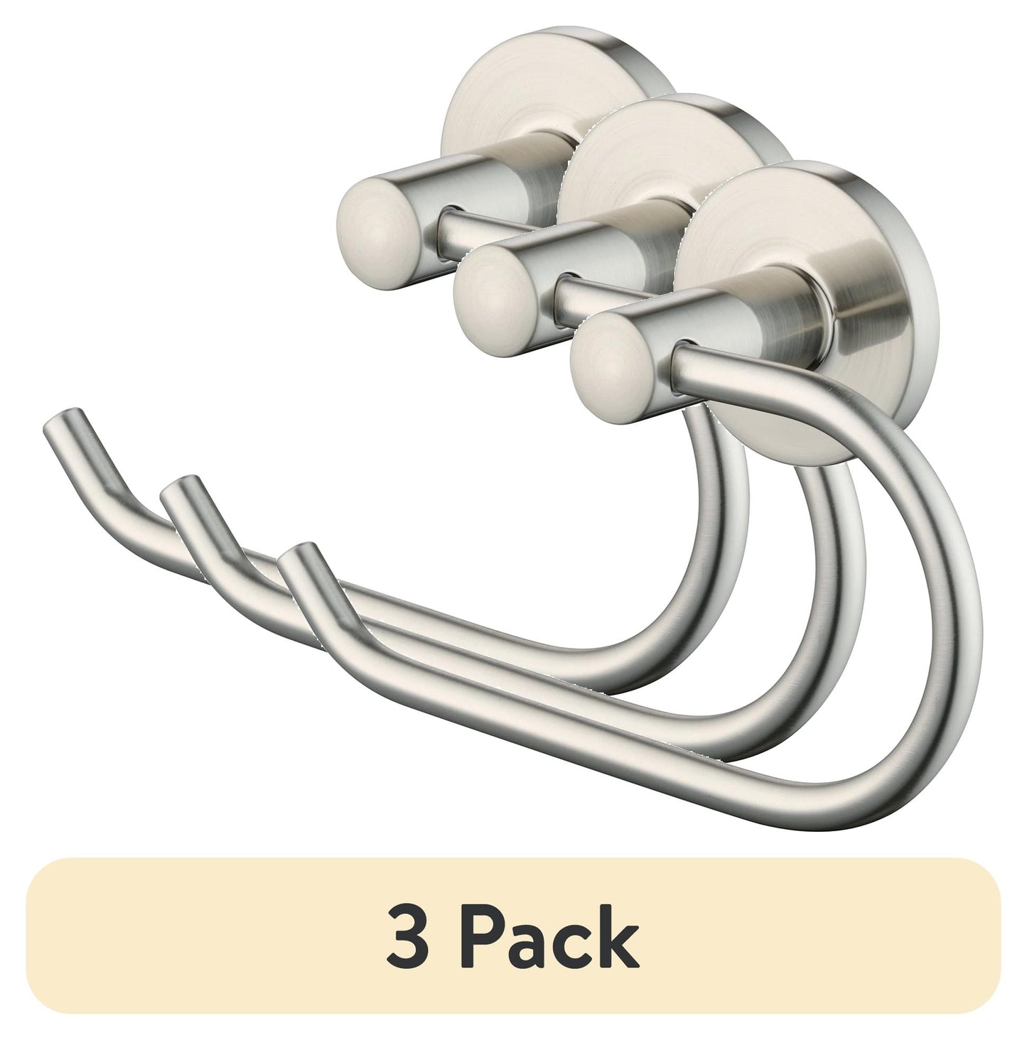 (3 pack) Mainstays Modern Round Toilet Paper Holder in Satin Nickel