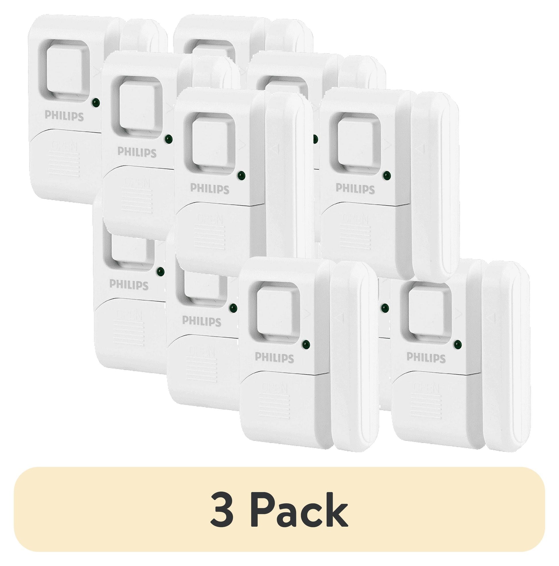 (3 pack) Philips Personal Security Window and Door Alarm, 4-Pack