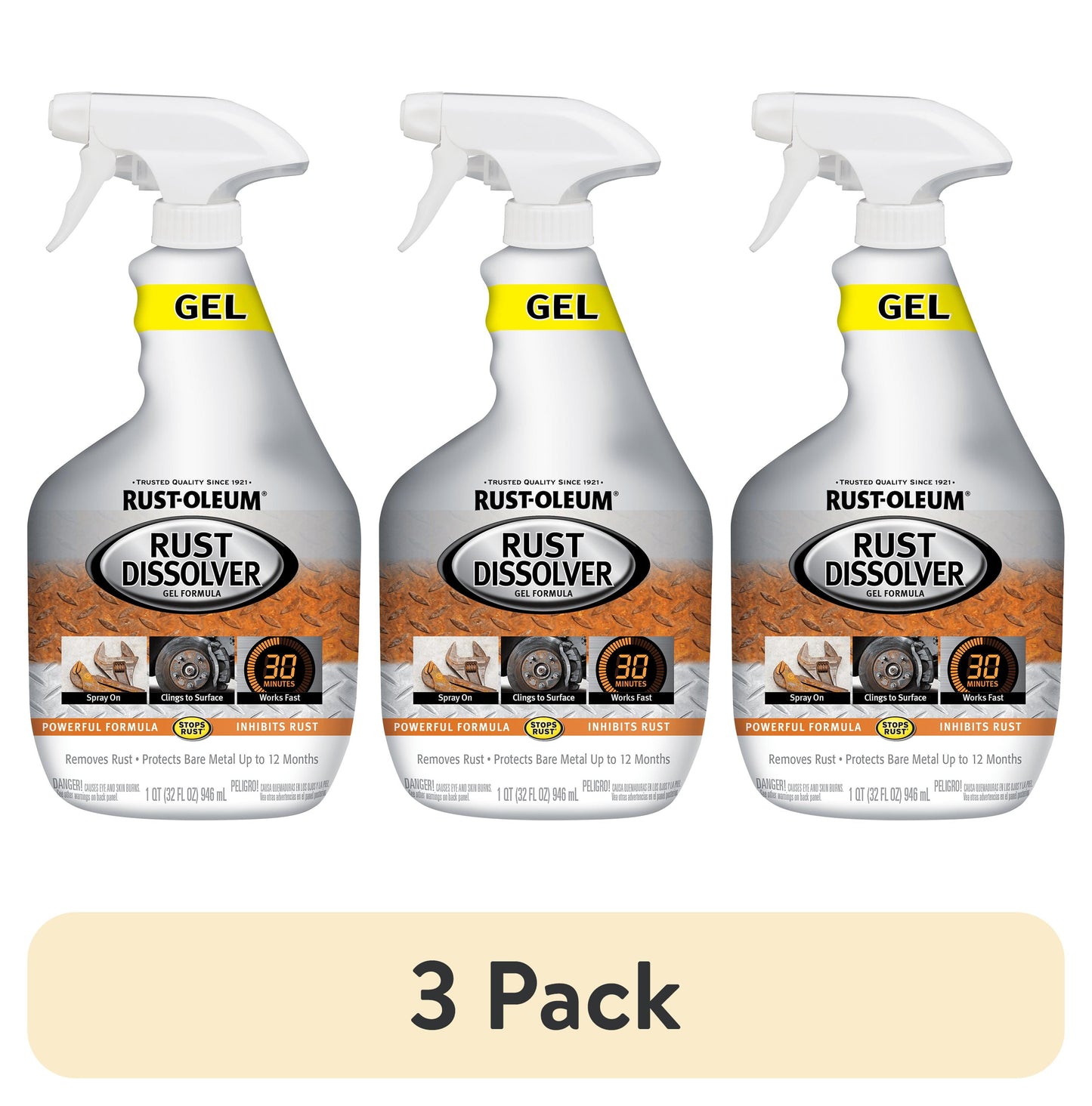 (3 pack) Rust-Oleum Spray de Gel Disolvente de Ã“xido-300112, 32 oz