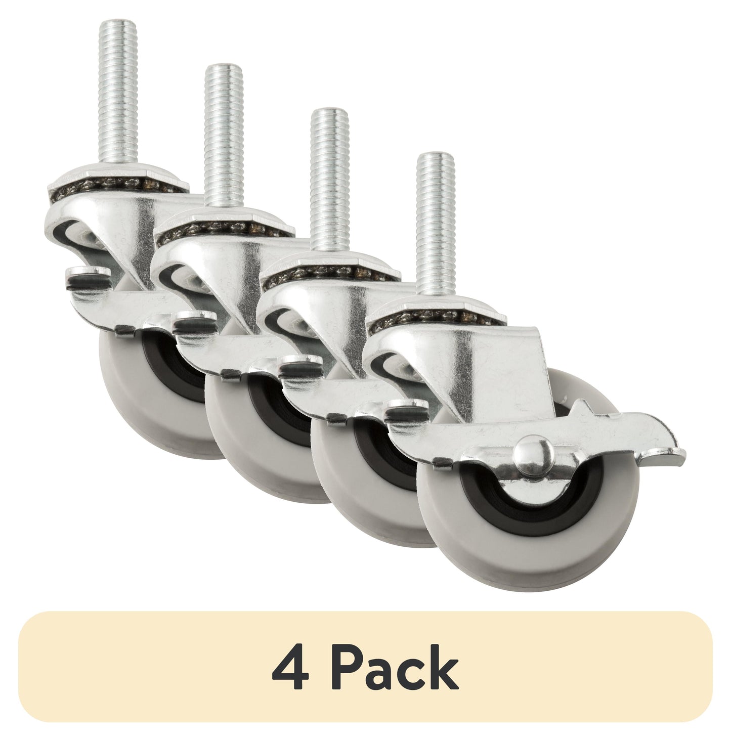 (Paquete de 4) Ruedas de Goma TermoplÃ¡stica sin Marcas de 2" con Capacidad de Carga de 80 lb.