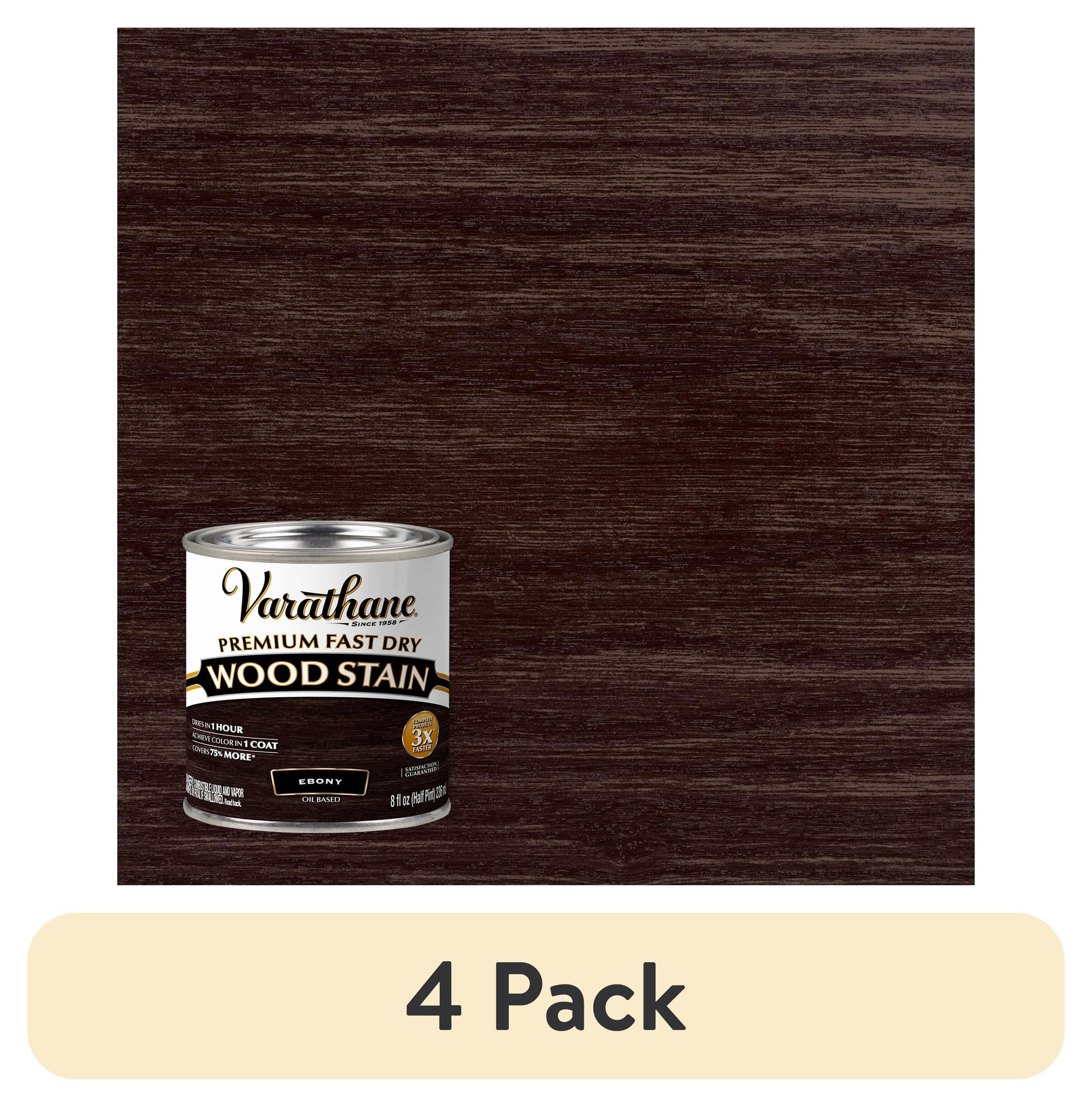 Ebony, Varathane Premium Fast Dry Wood Stain-269400, 8 fl oz