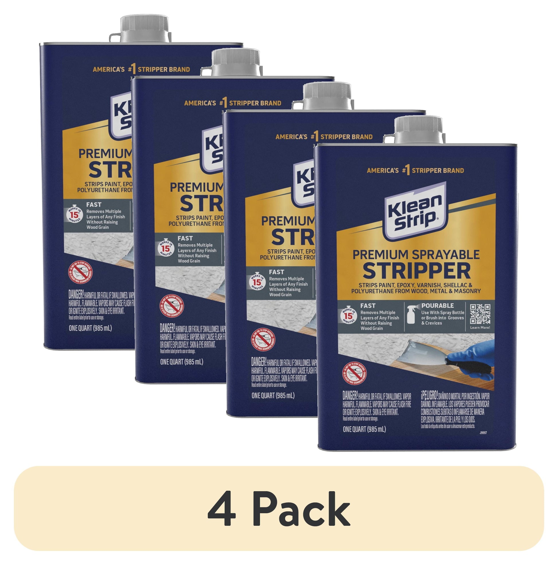 (4 pack) Klean-StripÂ® Premium Sprayable Stripper, 1 Quart