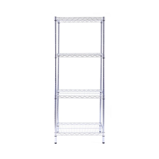 4 tier commercial chrome shelving unit 18x24x59in
