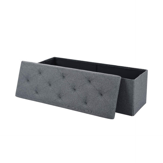 43''W Folding Storage Ottoman, Foot Rest Stool with Hidden Compartment, End of Bed Storage Bench