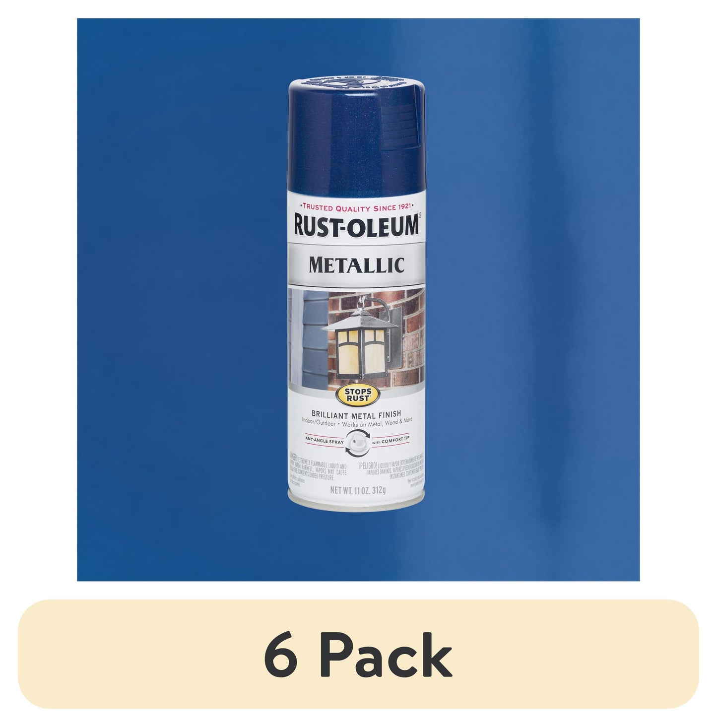 Cobalt Blue, Rust-Oleum Stops Rust Metallic Spray Paint-7251830, 11 oz