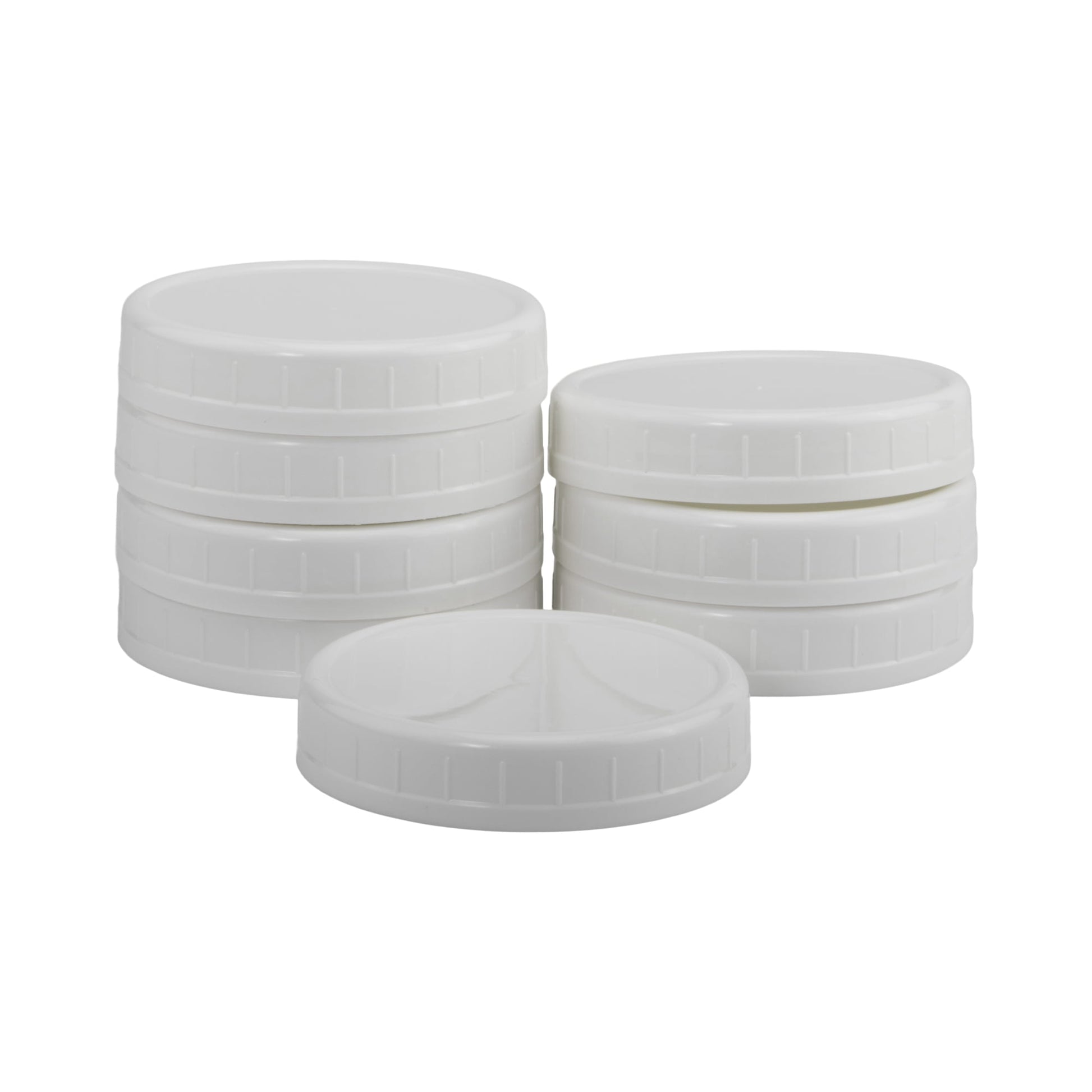 (6 pack) Mainstays 8-Pack Plastic Mason Jar Lids - Wide Mouth, Reusable Wide Mouth Canning Jar Lids for Meal Prep and Freezer Storage, Fits All Brands Wide Mouth Mason Jars