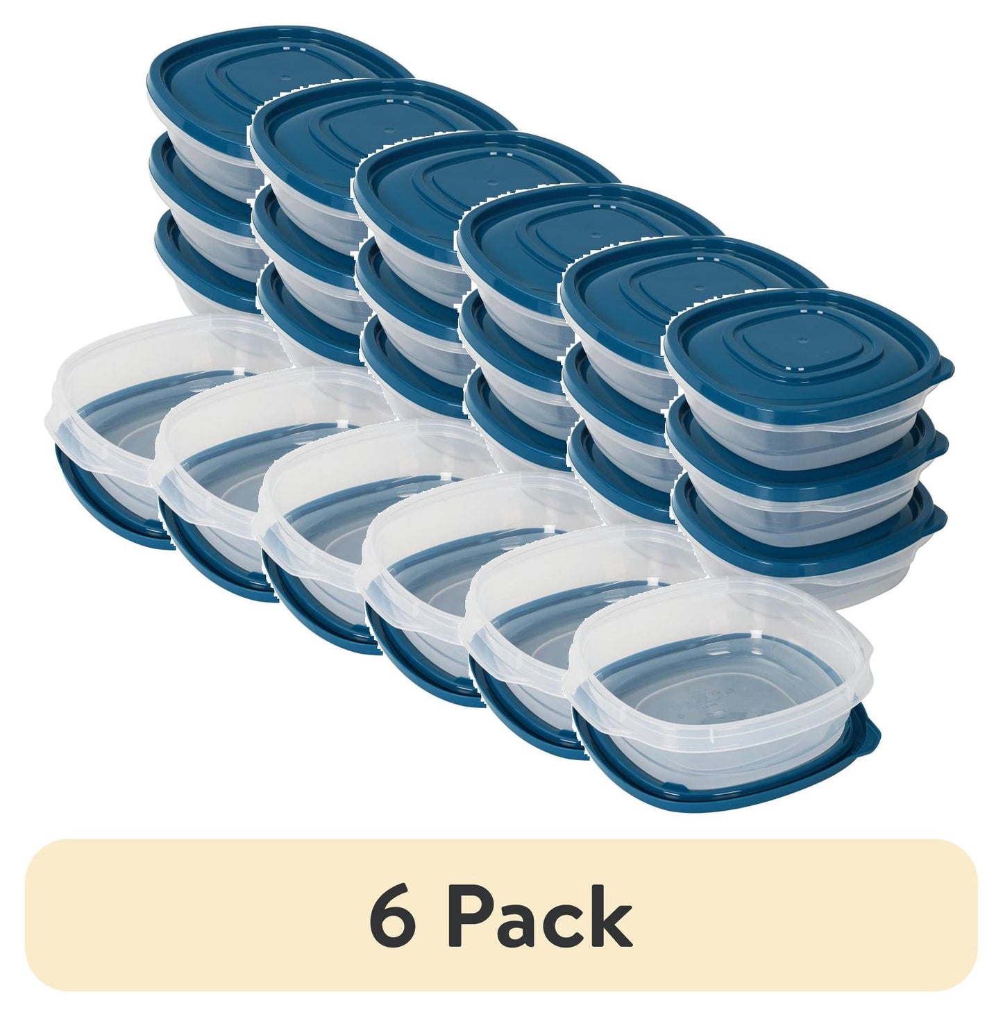 (2 pack) Mainstays Semi Durable Square 2.9cup Plastic Food Storage Container 5 Pack, Best Used for Small Leftover Storage and Lunch Transportaion