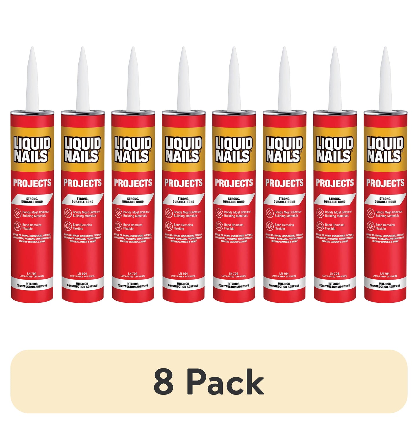 (6 pack) Liquid Nails 10 oz Proyectos Interiores LÃ¡tex Adhesivo para ConstrucciÃ³n Color Beige