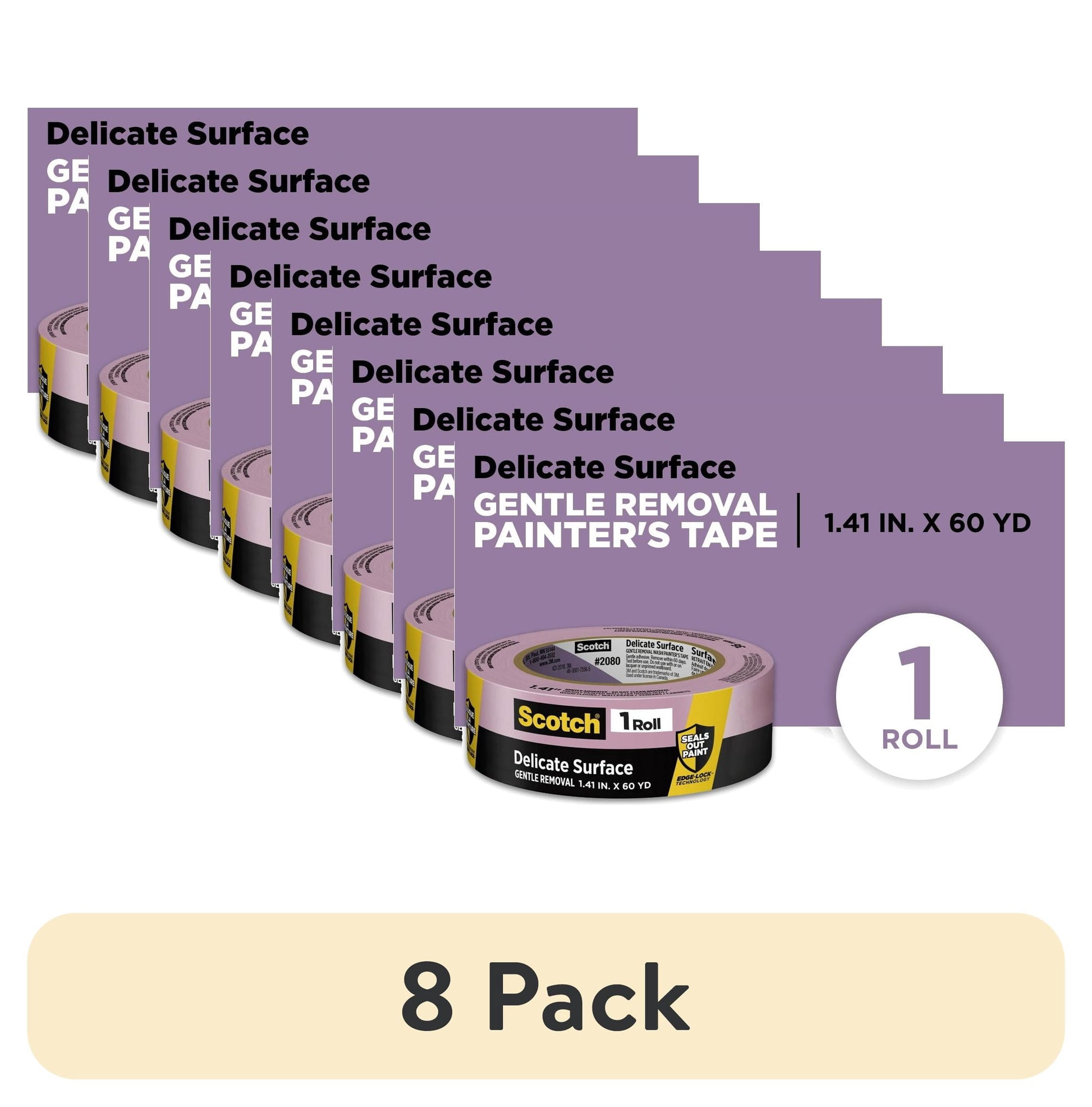Scotch Delicate Surface Painter's Tape, Purple, 1.41 in x 60 Yds, 1 Roll