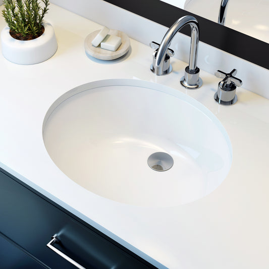 Sulu Lavabo de CerÃ¡mica de Montaje Bajo Blanco Brillante