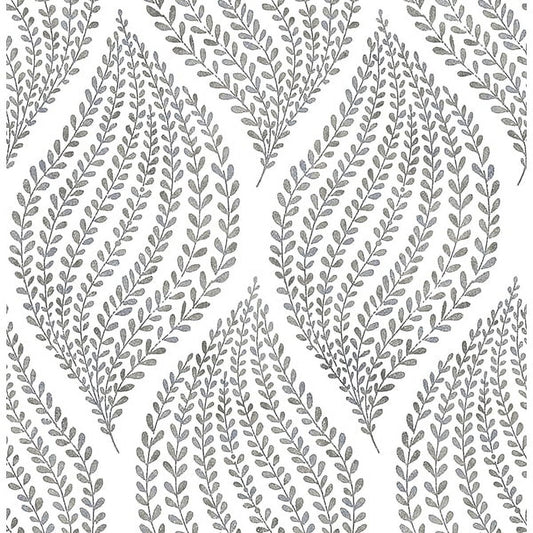 A-Street Prints Arboretum Fog Leaves Unpasted Non Woven Wallpaper, 20.5-in by 33-ft, 56.4 sq. ft.