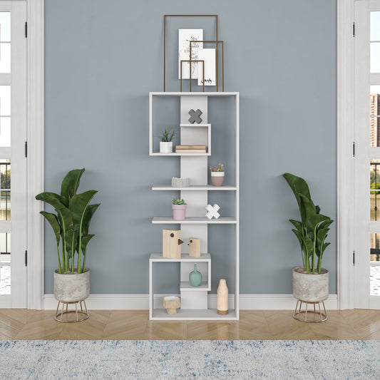 Ada Home Decor Truro Multiple Tier Open Shelf Modern Bookcase, White