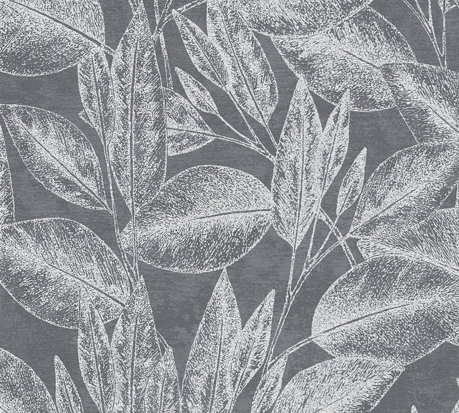 Advantage Suki Grey Leaves Wallpaper